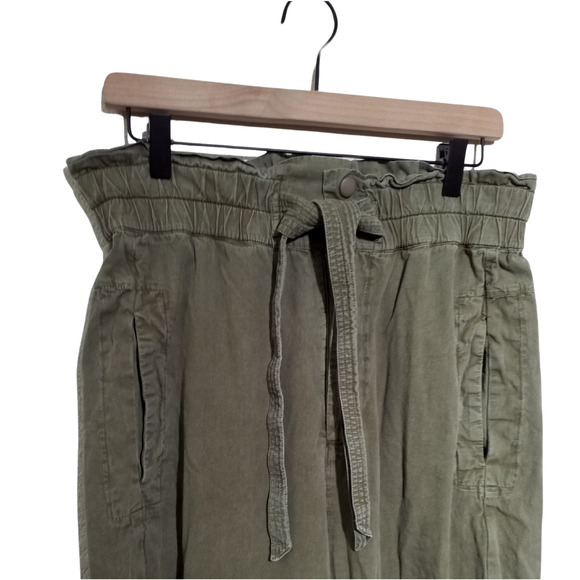 Sea New York, Size 10, Layla canvas Pants Elastic Waist Self Tie Belt army - Picture 3 of 8
